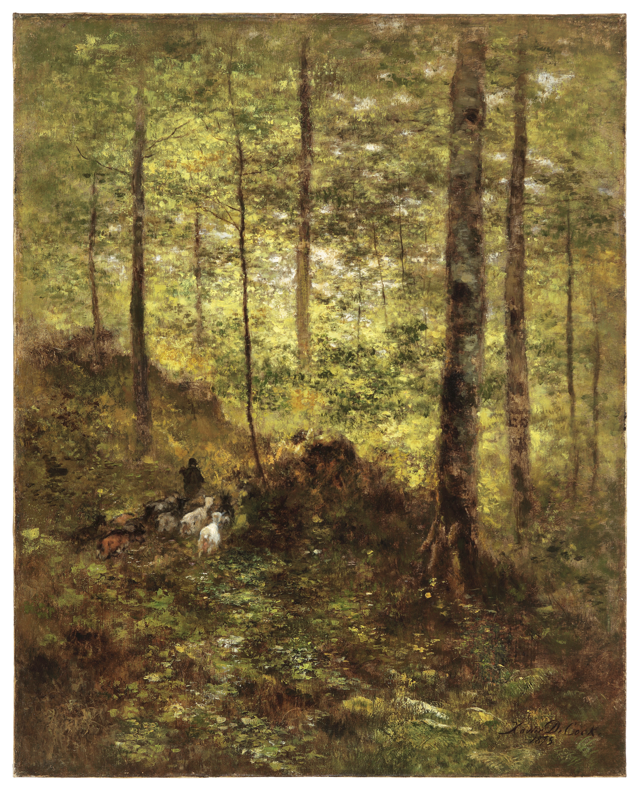 Shepherd in a forest
